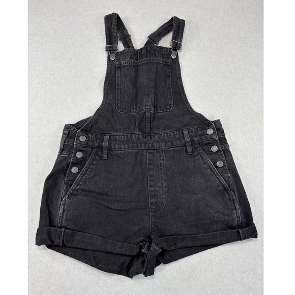Madewell Pants - Madewell High Rise Washed Black Denim Adirondack Short Overalls size M